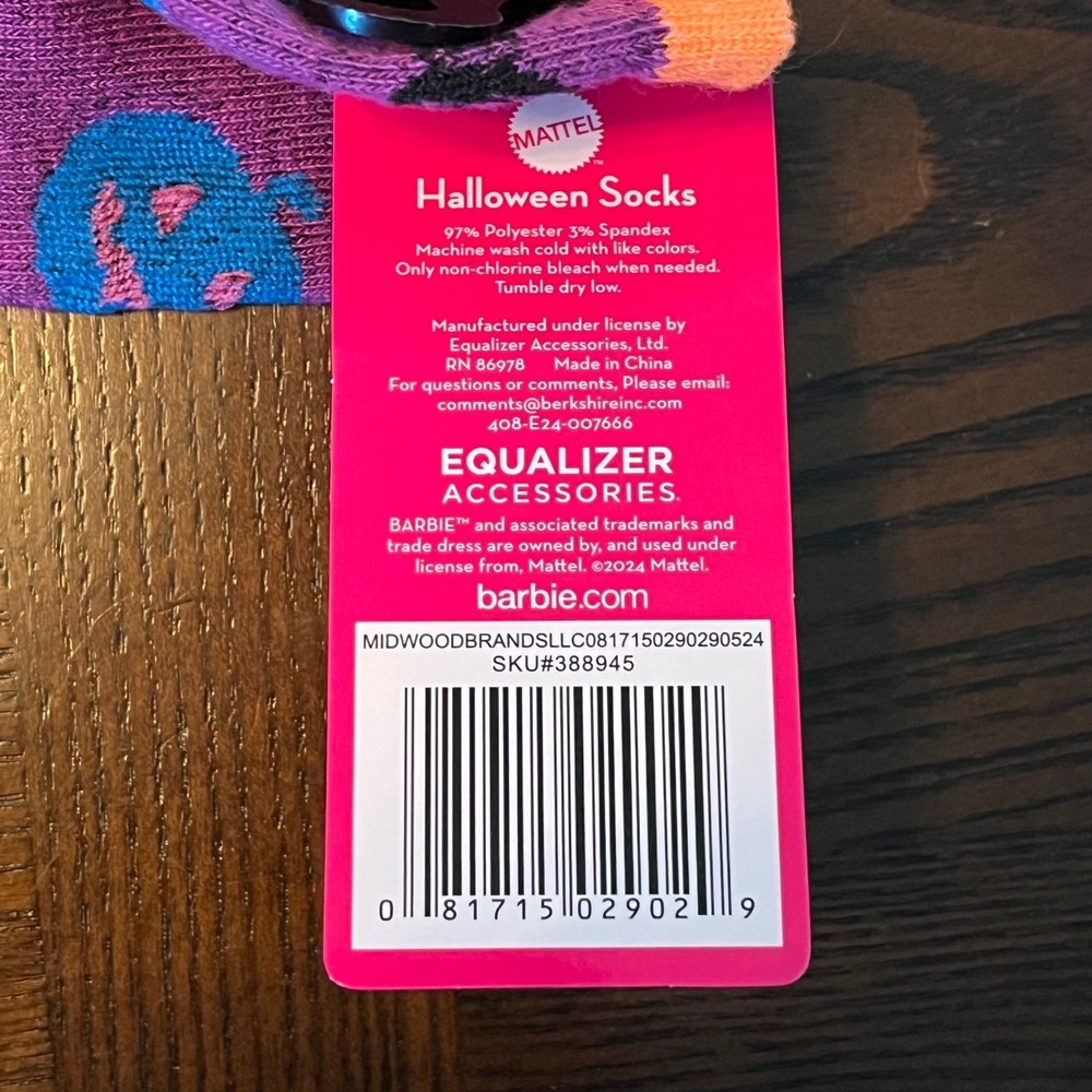 Barbie Halloween Socks Set of 3 Ghost Pumpkin Pink Purple Girls Size 9-2.5 NEW - Picture 15 of 15